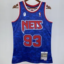 1993 Nets BAPE×M&N #93 Blue NBA Jerseys