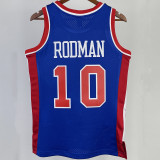 1988/89 KC Thunder RODMAN #10 Blue Retro NBA Jerseys 热压