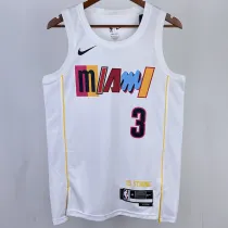 2023/24 Miami Heat WADE #3 White NBA Jerseys