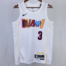 2023/24 Miami Heat WADE #3 White NBA Jerseys