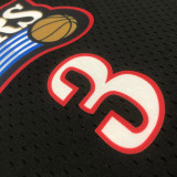76ers IVERSON #3 Retro Black NBA Girl Jersey