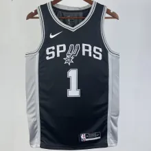 2023/24 Spurs WEMBANYAMA  #1  Black  NBA Jerseys