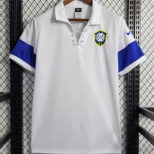 2004 Brazil Away White Retro Soccer Jersey