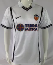 2000/01 Valencia Home White Retro Soccer Jersey