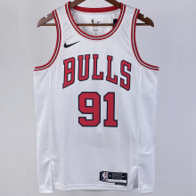 2023/24 Bulls RODMAN #91  White NBA Jerseys 热压
