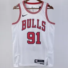 2023/24 Bulls RODMAN #91  White NBA Jerseys 热压