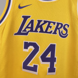 Lakers BRYANT #24 Yellow Kids NBA Jersey 热压