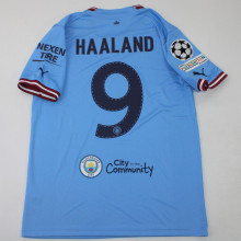 HAALAND #9 2022/23 Man City UCL Final 1:1 Quality Home Fans Jersey （Have All Patch 全臂章有胸前字有号下广告) ★★