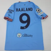 HAALAND #9 2022/23 Man City UCL Final 1:1 Quality Home Fans Jersey （Have All Patch 全臂章有胸前字有号下广告) ★★