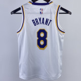 Lakers BRYANT #8 White Kids NBA Jersey 热压
