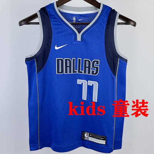 Mavericks DOECIC #77 Blue  Kids NBA Jersey 热压