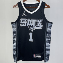 2023/24 Spurs WEMBANYAMA  #1  Black  NBA Jerseys