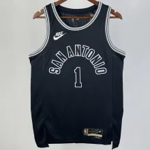 2023/24 Spurs WEMBANYAMA  #1  Black Retro  NBA Jerseys