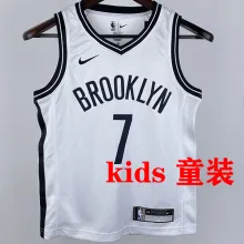 Nets DURANT #7 White Kids NBA Jersey 热压