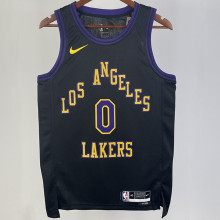 2023/24 Lakers WETBROOK #0 Black City Edition NBA Jerseys