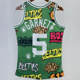 1907/08 Celtics GARNETT #5 Green  Retro NBA Jerseys 热压