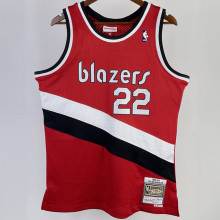 1983/84 Trail Blazers DREXLER #22 Red  Retro NBA Jerseys 热压