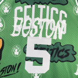 1907/08 Celtics GARNETT #5 Green  Retro NBA Jerseys 热压