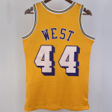1996/97 Lakers WEST #44 Yellow Retro NBA Jerseys 热压