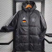 2023/24 Germany Black Cotton Jacket 白三边