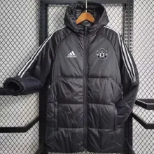 2023/24 M Utd Black Cotton Jacket 白三边