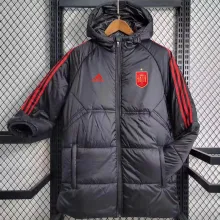 2023/24 Spain Black Cotton Jacket 红三边