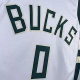 2023/24 Bucks LILLARD #0  White NBA Jerseys