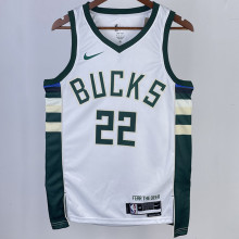 2023/24 Bucks MIDDLETON #22  White NBA Jerseys