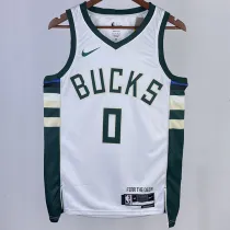 2023/24 Bucks LILLARD #0  White NBA Jerseys