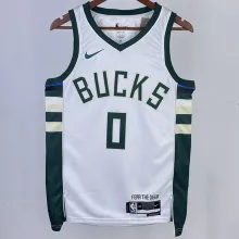 2023/24 Bucks LILLARD #0  White NBA Jerseys
