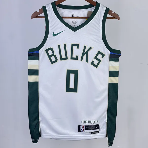 2023/24 Bucks LILLARD #0  White NBA Jerseys