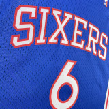 1982/83 76ers ERVING #6 Blue Retro NBA Jerseys 热压