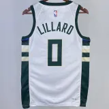 2023/24 Bucks LILLARD #0  White NBA Jerseys