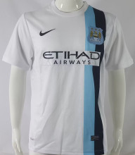 2013/14 Man City Away White Retro Soccer Jersey