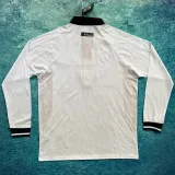 1998 England Home White Retro Long Sleee  Jersey
