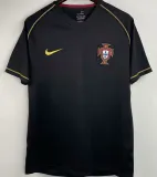 2006 Portugal Away Black Retro Soccer Jersey