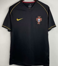 2006 Portugal Away Black Retro Soccer Jersey