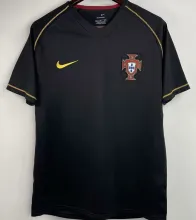 2006 Portugal Away Black Retro Soccer Jersey