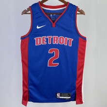 2023/24 Pistons CUNNINGHAM #2 Blue NBA Jerseys 热压