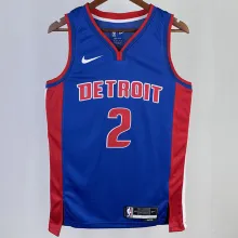 2023/24 Pistons CUNNINGHAM #2 Blue NBA Jerseys 热压