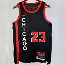 2023/24 Bulls JORDAN #23 Black City Edition NBA Jerseys 热压