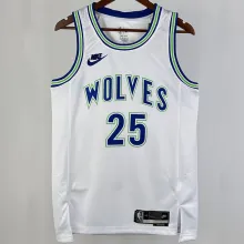 2023/24 Timberwolves ROSE # 25 White Retro NBA Jerseys 热压