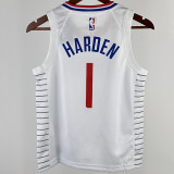 Clippers HARDEN #1 White Kids NBA Jersey 热压