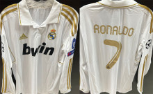 RONALDO # 7 RM Home Retro Long Sleeve Fans Jersey 2011/12 (Have All Patch) (蓝9字杯) 全套章 ★★