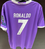 RONALDO # 7 RM Purple UCL FINAL CARDIFF 2017 Retro Jersey 2016/17 (Have All Patch) (2016+11) 全套章 +2017胸前小字 ★★