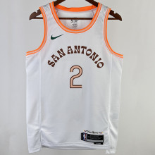 2023/24 Spurs LEONARD #2  White City Edition NBA Jerseys