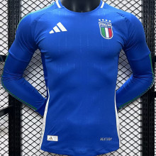 2024/25 Italy Home Blue Player Version Long Sleeve Jersey