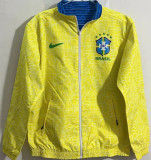 2024/25 Brazil Yellow And Blue Reversible Windbreaker 双面