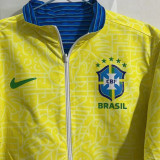 2024/25 Brazil Yellow And Blue Reversible Windbreaker 双面