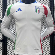 2024/25 Italy Away Whte Player Version Long Sleeve Jersey